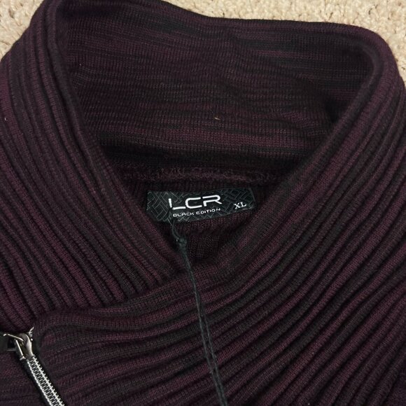 LCR Black Edition Men’s Maroon Neck Zip Pullover Sweater Sz XL NEW Neogrunge - Picture 5 of 9